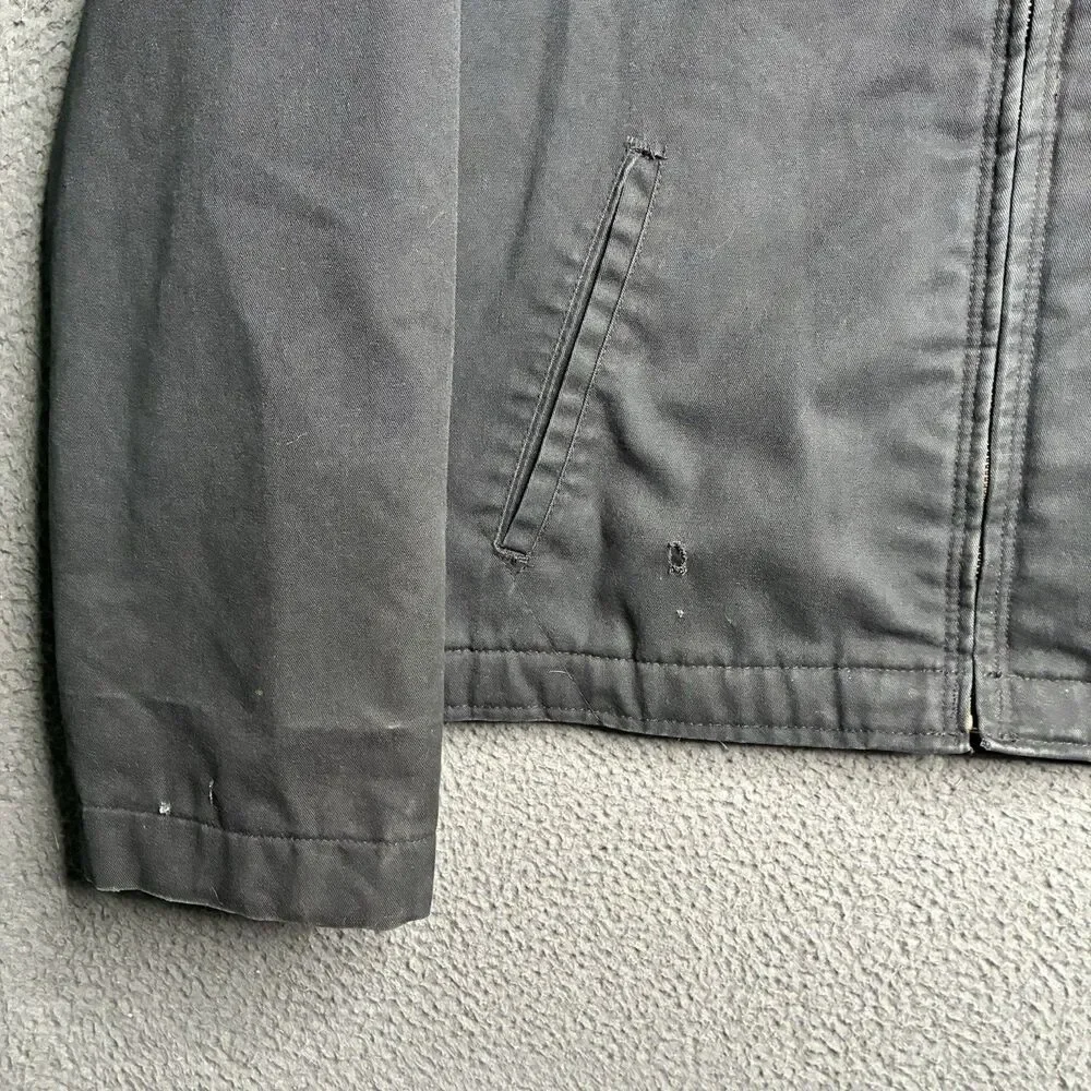Vintage 90’s Dickies Jacket Mens XL Eisenhower Black Full Zip Lined Boxy Fit